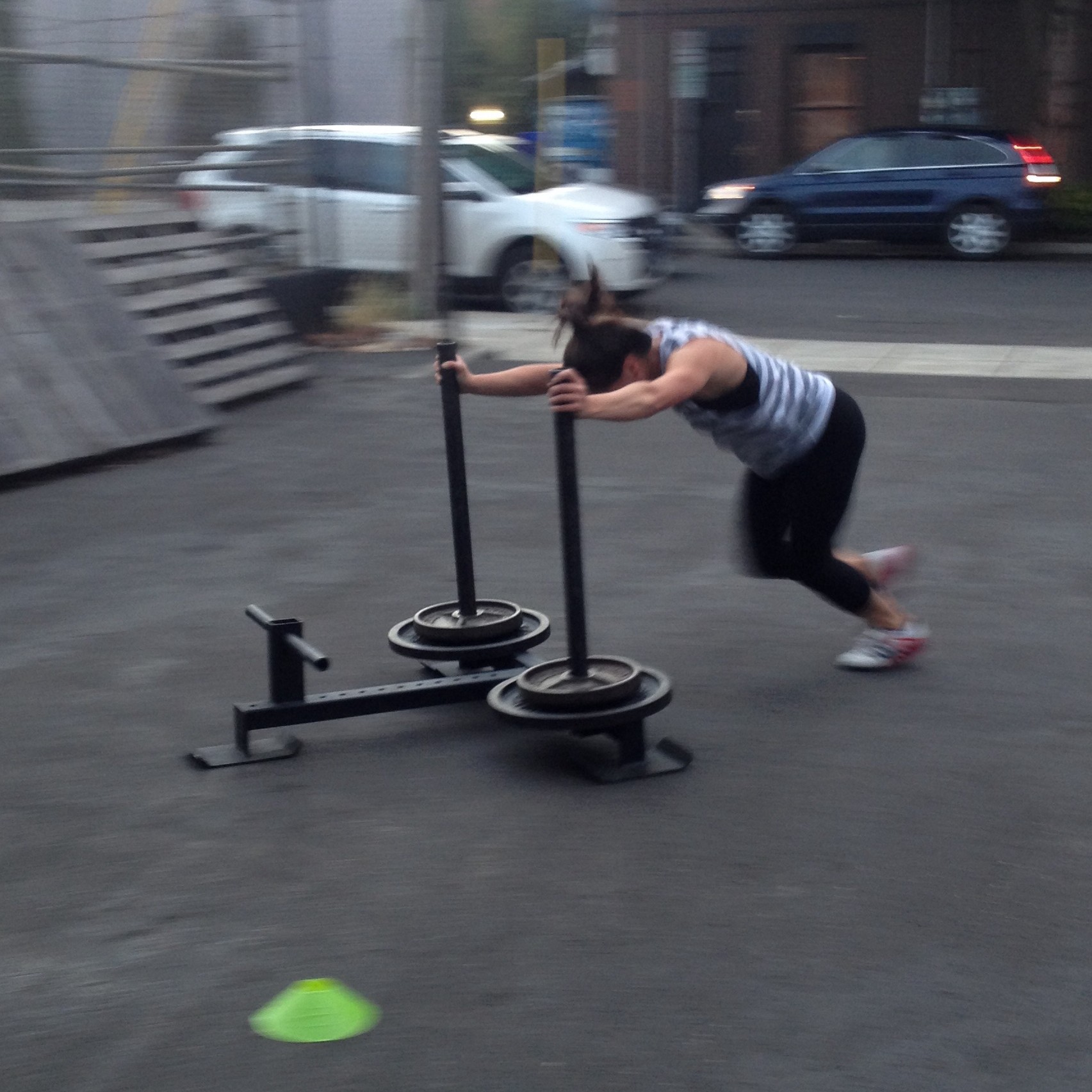 Push Press and Prowler Bridgetown CrossFit and Barbell Club
